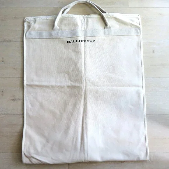 Balenciaga Logo Canvas Garment Storage Bag Dust Travel Suits Dress Coats 23 x55